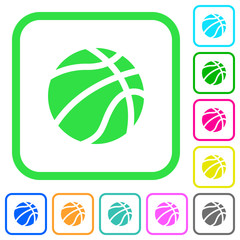 Basketball vivid colored flat icons