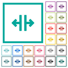 Vertical split tool flat color icons with quadrant frames