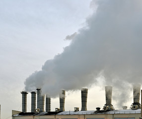 Pollution air. Industrial smoke in winter