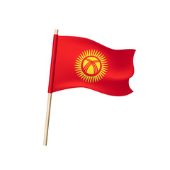 Kyrgyzstan flag on white background