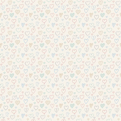 Wrapping paper with cute hand drawn hearts - Valentine's Day, Mother's Day and Women's Day. Vector.
