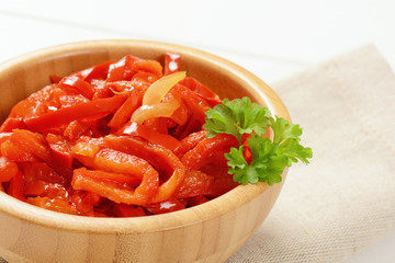 pickled red peppers