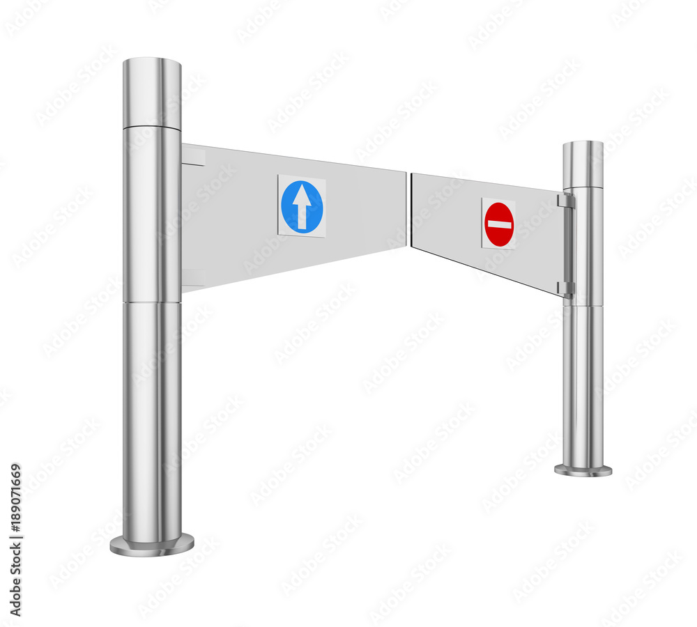 Canvas Prints Turnstile Entrance Barrier Isolated