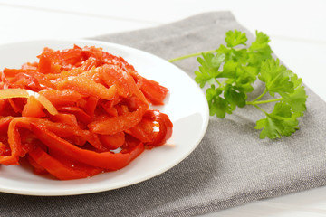 pickled red peppers
