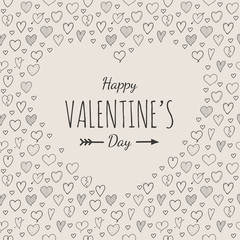 Fototapeta na wymiar Valentine's Day - concept of card with hand drawn hearts. Vector.