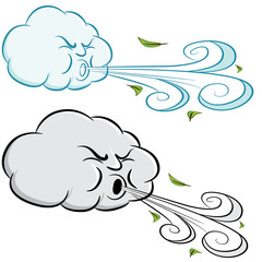 Windy Day Cloud Blowing Wind and Leaves