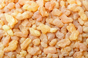 background of pure frankincense resin, top view