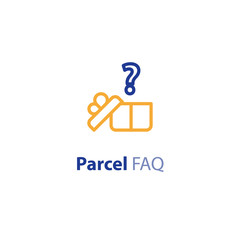 Fototapeta na wymiar Shipping options, shipment services, parcel parameters, question and answer