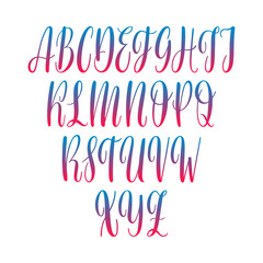 Calligraphic vector script font
