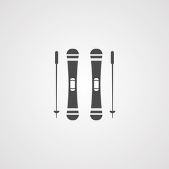 Ski sticks icon