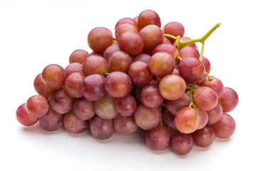 Ripe red grape isolated on white.
