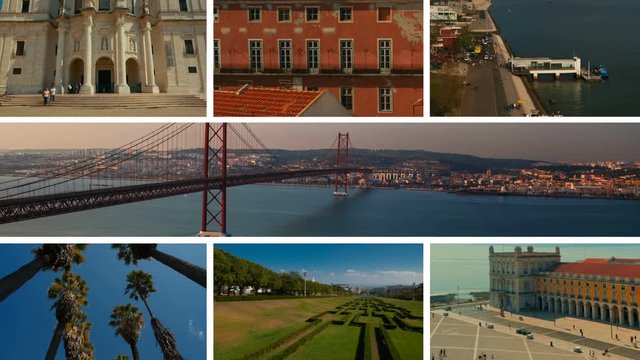 The Lisbon Collection: A video postcard of some of the most famous points of interest in Lisbon, Portugal during daytime, including Parque Eduardo VII park and National Pantheon