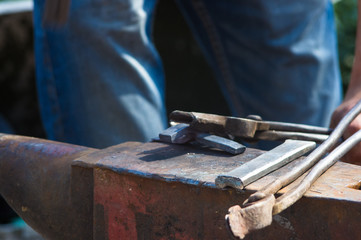 blacksmith tools and fixtures for hand forged metal