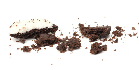 chocolate biscuits isolated on a white background