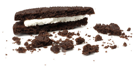 chocolate biscuits isolated on a white background