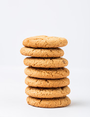 Chocolate chip cookies isolated on white background