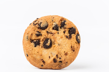 Chocolate chip cookies isolated on white background