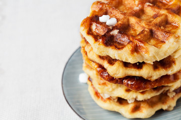 Homemade Belgian Liege or sugar waffles