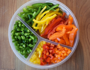 Cut Vegetables on Plate