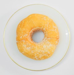 Top View of Glazed Donut with Sugar