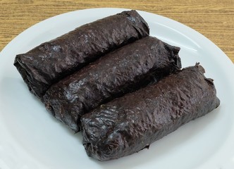 Japanese Rice Maki Sushi on White Plate