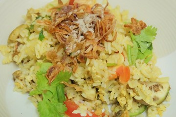 Thai Green Curry Fried Rice with Fish
