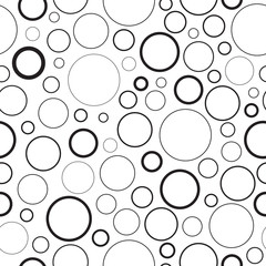 Black seamless monochrome circles pattern