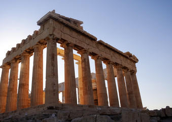 Obraz premium Partenon o zachodzie słońca - Akropol w Atenach