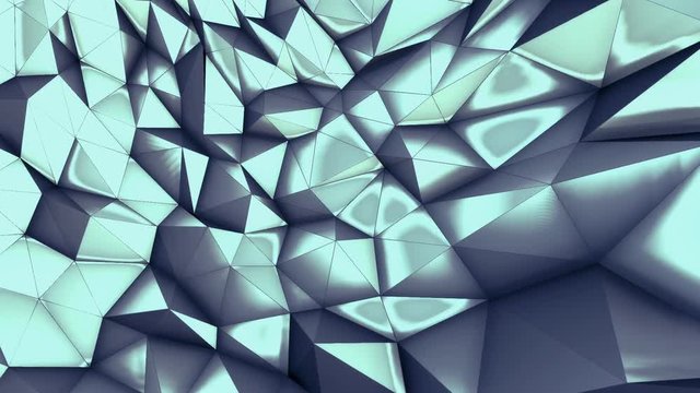 Abstract 3D render background. Polygonal geometric surface. Nice concept with enough space for integrating titles or logos. Triangular crystalline background animation. HD Stock footage clip.