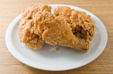 Deep Fried Chicken on A White Plate