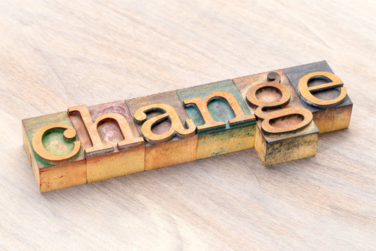 change word abstract in wood type