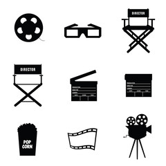 cinema icon in black color vector