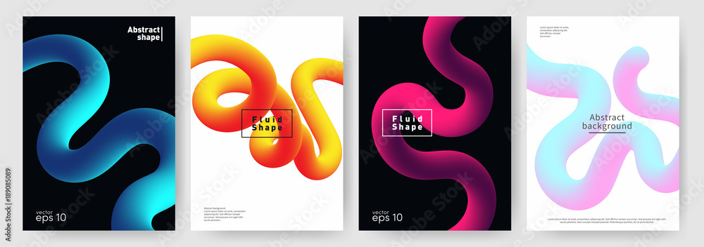 Poster fluid shape background. abstract liquid shapes for poster, brochure background. set of dynamic and m