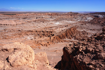 Fototapeta na wymiar Amazing view of Valle de la Muerte, Death Valley, west of San Pedro, Atacama desert, Chile