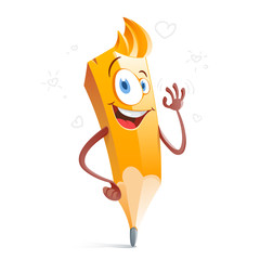 Funny cute pencil cartoon