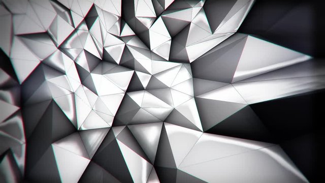 Abstract 3D render background. Polygonal geometric surface. Nice concept with enough space for integrating titles or logos. Triangular crystalline background animation. HD Stock footage clip.