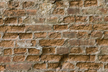 Stone wall of an abandoned castle