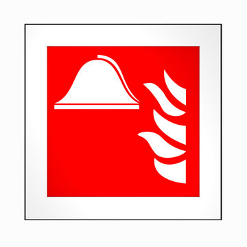 Brandschutzzeichen nach der aktuellen Form der ASR A1.3: Mittel und Geräte zur Brandbekämpfung. 2d render