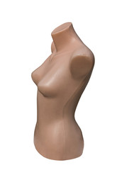 The female dummy isolated on a white background.