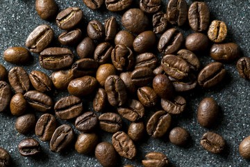 Coffee beans in close up
