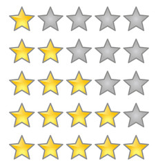 rating stars set gold color, five stars rating set