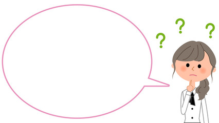 疑問を持つカフェスタッフ　ふきだし