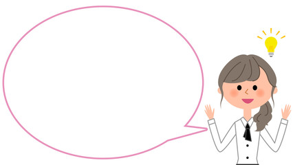 ひらめくカフェスタッフ　ふきだし