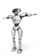 modern android robot on a white background. 3D rendering.