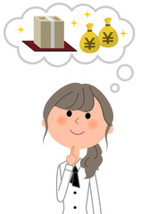 カフェ　スタッフ　店員　大金を想像