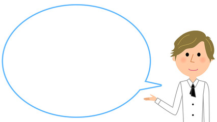 説明するカフェスタッフ　ふきだし