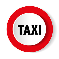 Taxi icon on red