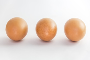 Eggs detail in white background