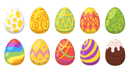 Easter colorful  painted eggs.