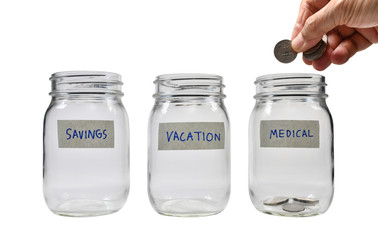 Image on concept of saving money for multiple purpose